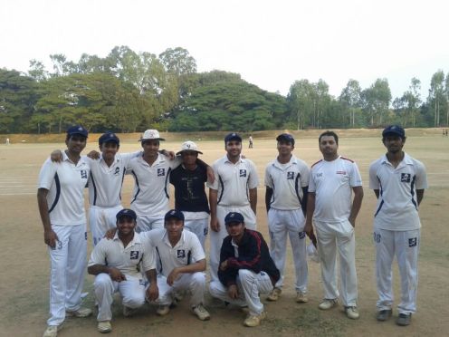 Standing (L to R): Badri, Goutham, Kaustubh (C), Jobin (VC), Ananth, Harsha (W/K), Bhadresh, VinaySquatting (L to R): Bhargav, Joy, Dinesh