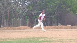 Pruthvi bowled his 4 overs up front accounting for 2 top-order wickets